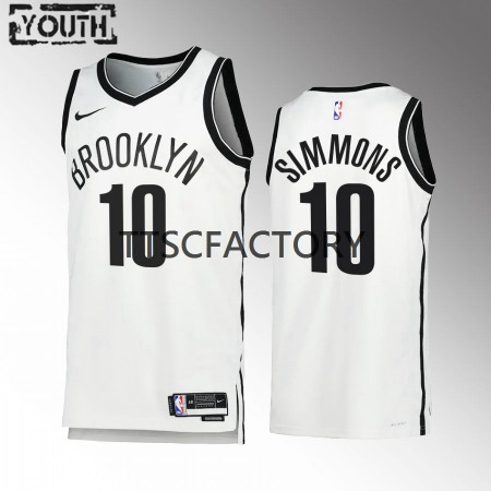 Kinder NBA Brooklyn Nets Trikot Ben Simmons 10 Nike 2022-23 Association Edition Weiß Swingman